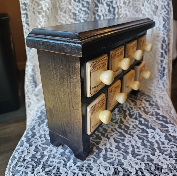 Vintage style French apothecary mini spice cabinet - Picture 12 of 16